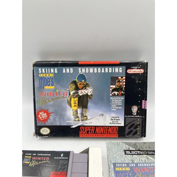 Tommy Moe's Winter Extreme: Skiing & Snowboarding Super Nintendo SNES Complete! - Picture 9 of 16